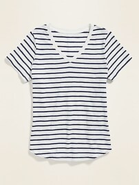 EveryWear Striped Slub-Knit V-Neck T-Shirt for Women | Old Navy (US)
