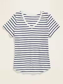EveryWear Striped Slub-Knit V-Neck T-Shirt for Women | Old Navy (US)