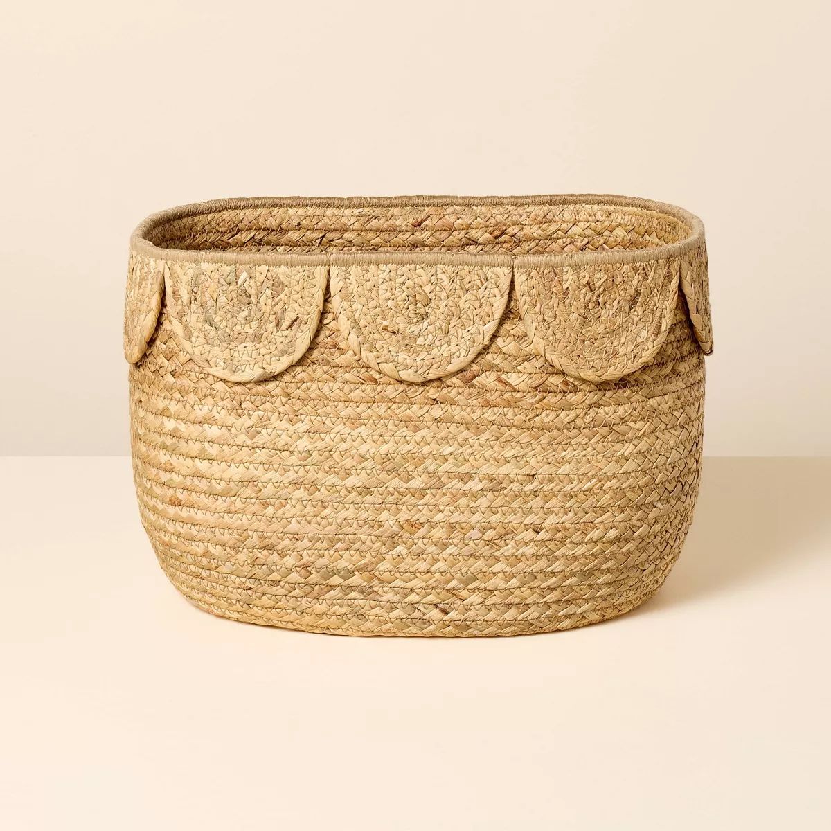 Natural Woven Scalloped Storage Basket - Hearth & Hand™ with Magnolia | Target