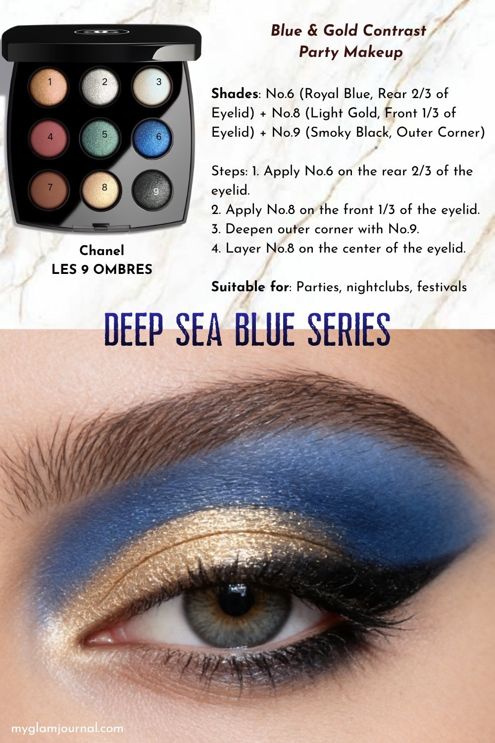 Chanel LES 9 OMBRES Tutorial | Blue & Gold Color Block Party Eye Makeup

#LTKBeauty