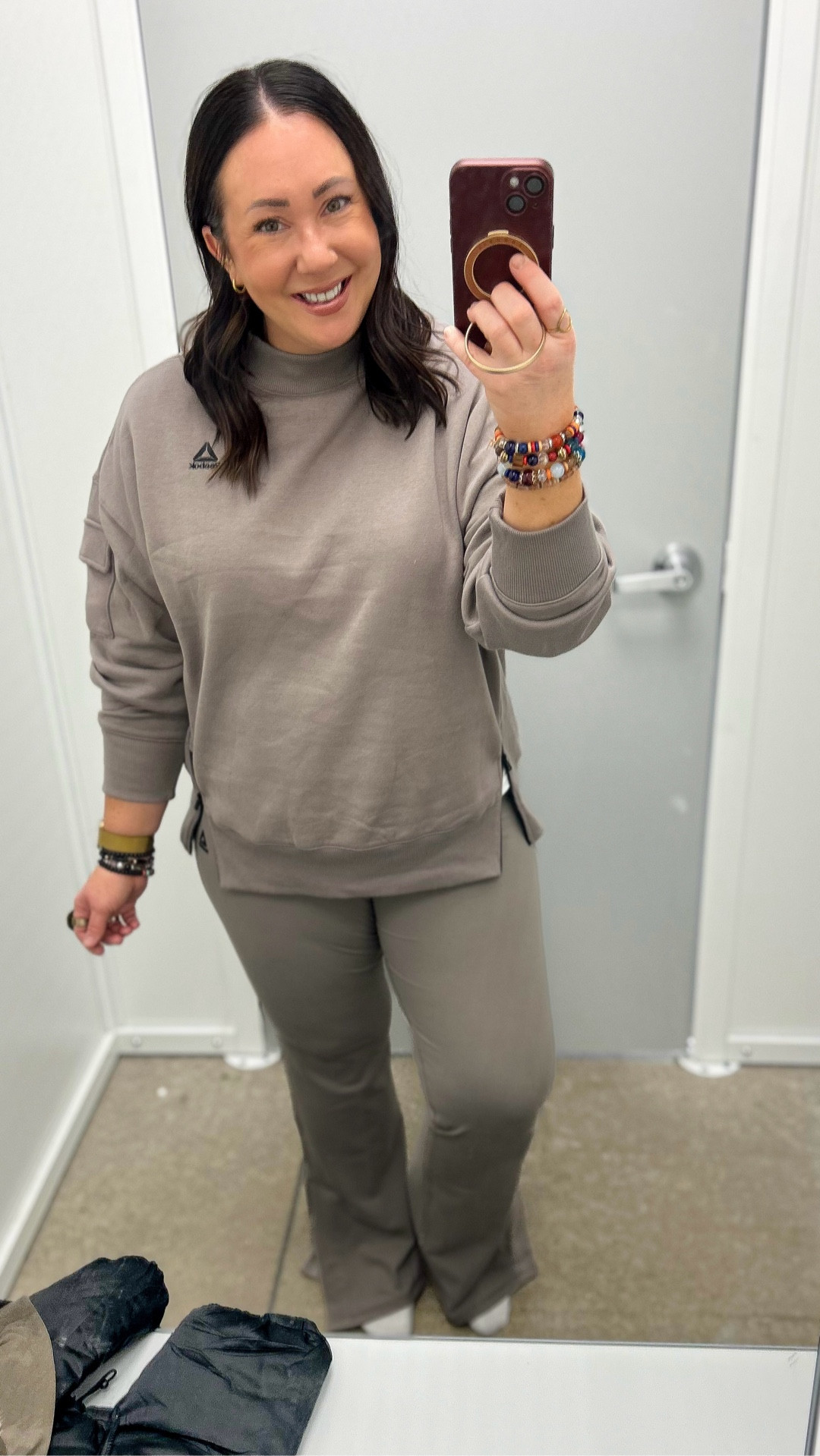 New matching sets by @reebok! Love the details on the pullover. Large top. XL flare leggings. Other colors available. Super comfy! 

#LTKFindsUnder50 #LTKActive #LTKOver40