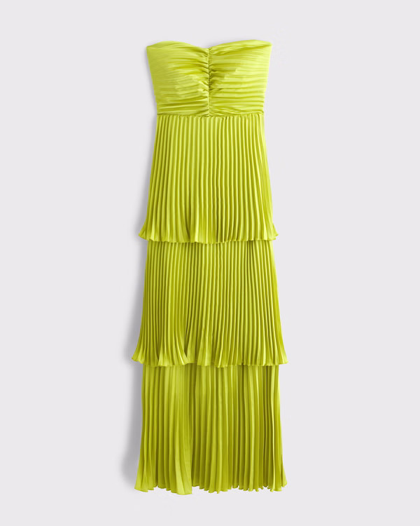 Women's The A&F Giselle Strapless Tiered Maxi Dress | Women's Dresses & Jumpsuits | Abercrombie.c... | Abercrombie & Fitch (US)