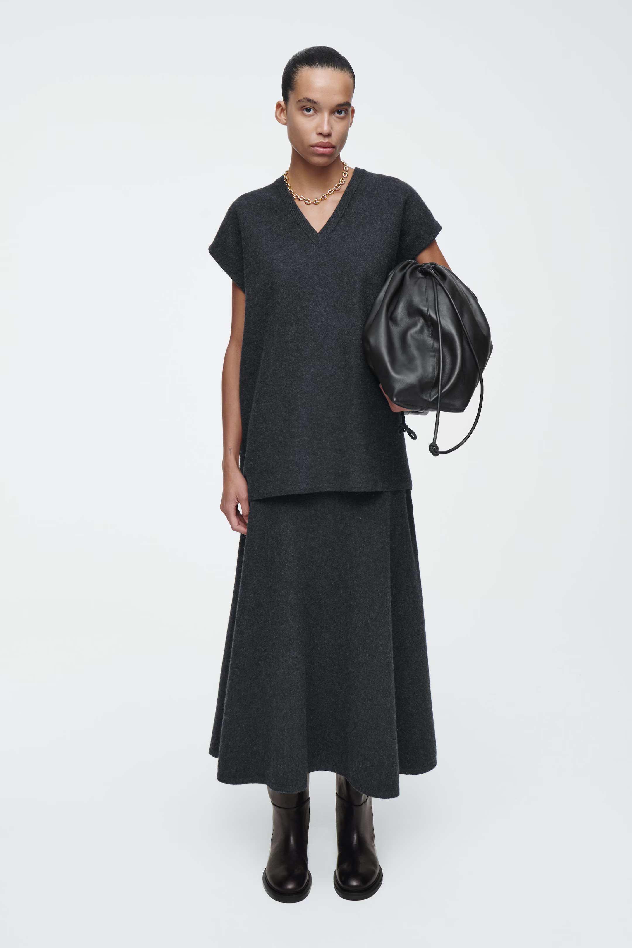 LEATHER RIDING BOOTS - DARK BROWN | COS (EU)