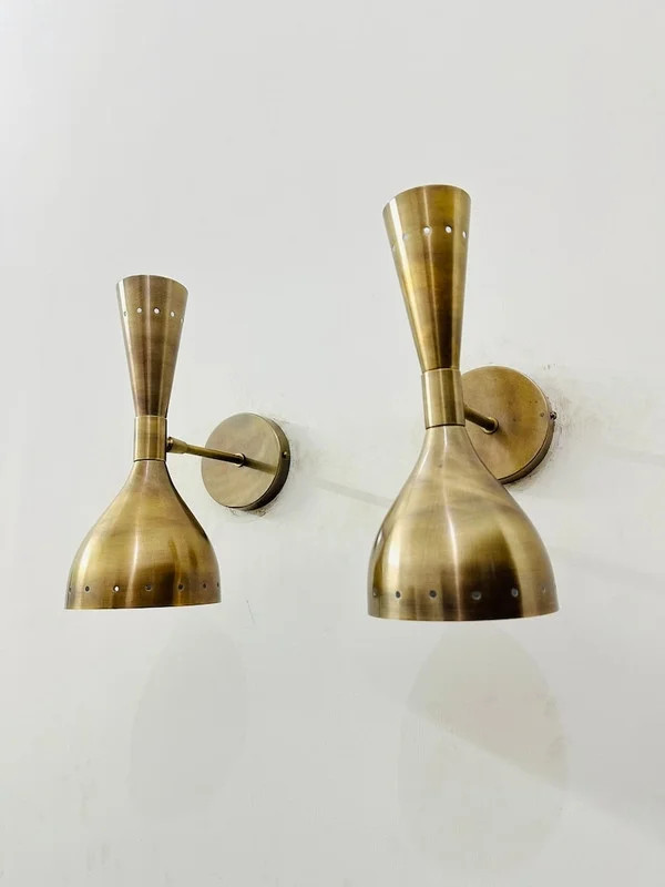 1950's Mid Century Brass Italian Diabolo Wall Sconce Fixture Lamps Diabolo Pair of 2 Modern Itali... | Walmart (US)