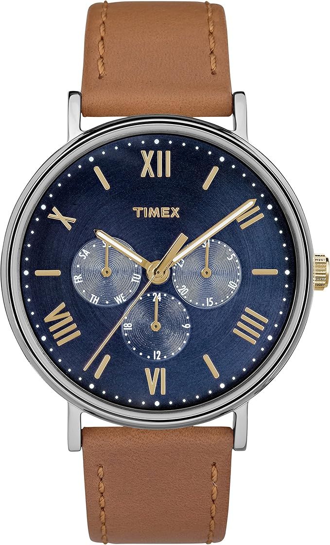 Timex Southview 41mm Multifunction Leather Strap Watch | Amazon (US)