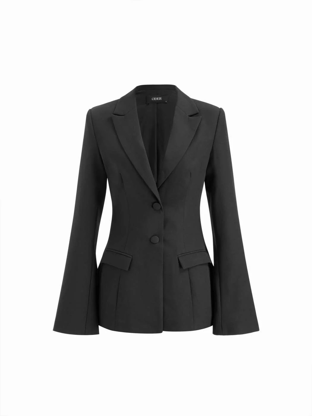 Collar Short Sleeve Peplum Belted Blazer With Shoulder Pads CHF 52.90 | Cider