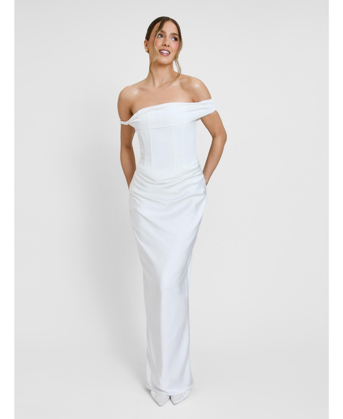 Six Stories Women's Twist Strap Corset Maxi Dress - White | Macy's