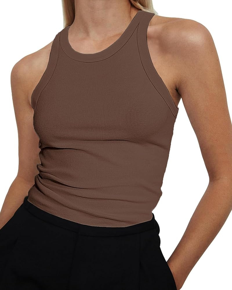 RIROW Womens Sleeveless Slim Fit Ribbed Tank Top 2025 Neck Basic Tee XS-3XL | Amazon (CA)