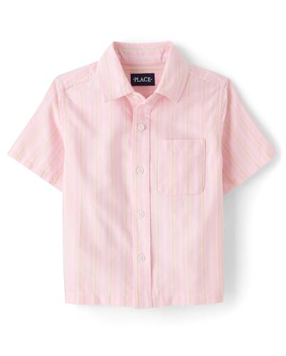 The Children's Place,Boys,Short Sleeve Button Down Shirt,Pink Stripe,Small | Amazon (US)