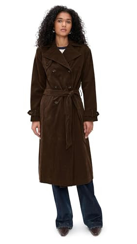 Bailey Rose Women's Faux Suede Trench, Brown, L | Amazon (US)