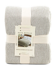 Striped Ribbed Knit Blanket | Polyester | Marshalls