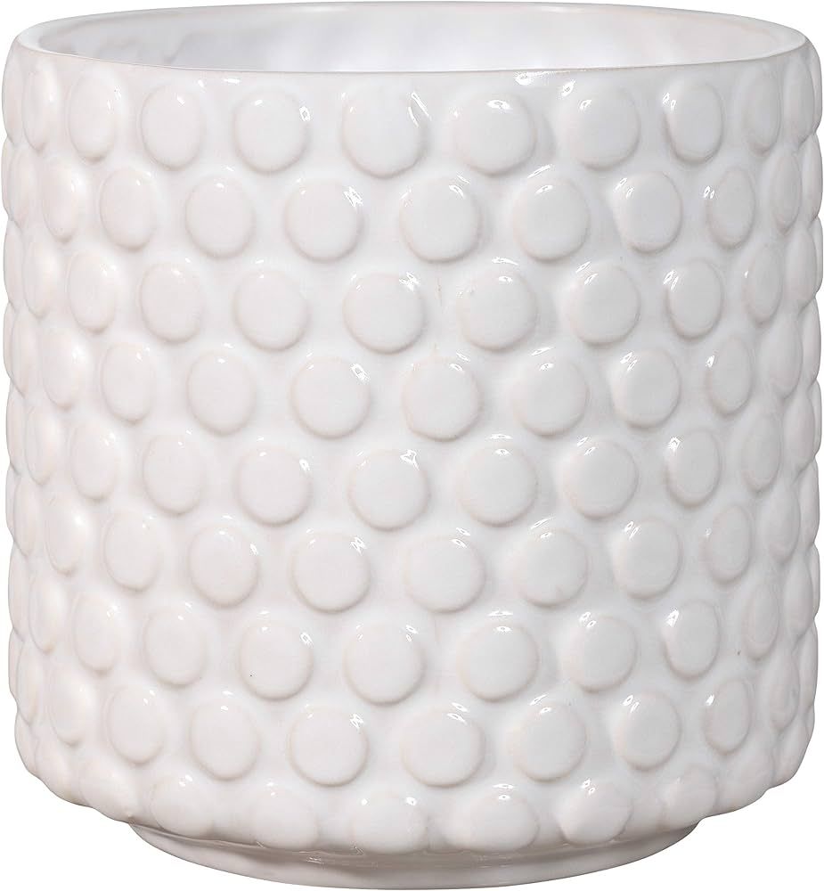 Bloomingville Stoneware Flower Pot with Polka Dots, White Planter, 5" | Amazon (US)