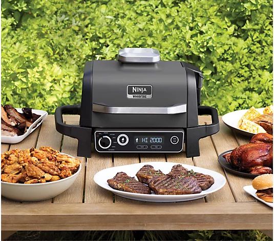 Ninja 7-in-1 Woodfire Electric Outdoor Grill Smoker/Airfryer - QVC.com | QVC