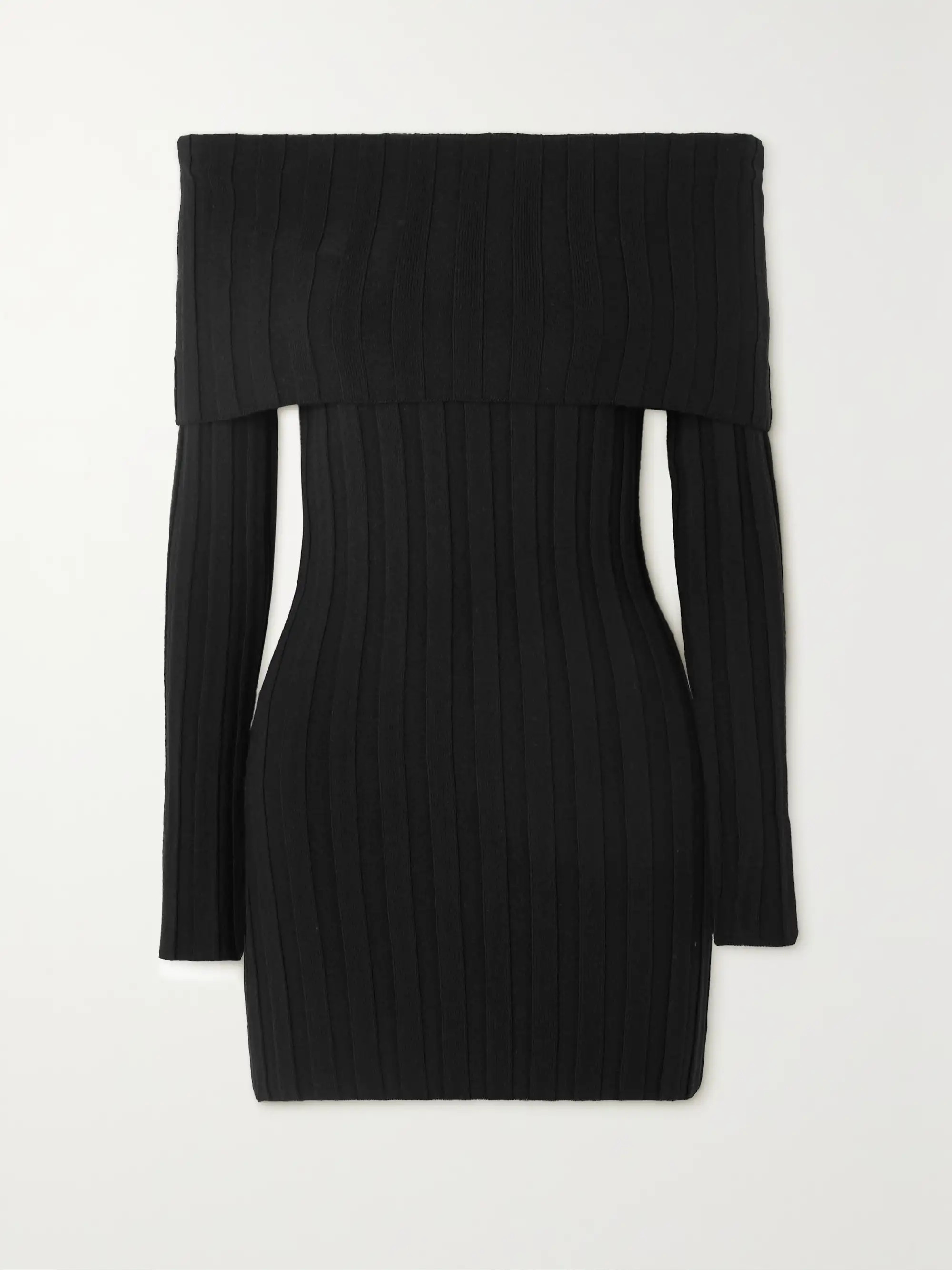 ANINE BINGMariah off-the-shoulder ribbed wool mini dress | NET-A-PORTER (UK & EU)