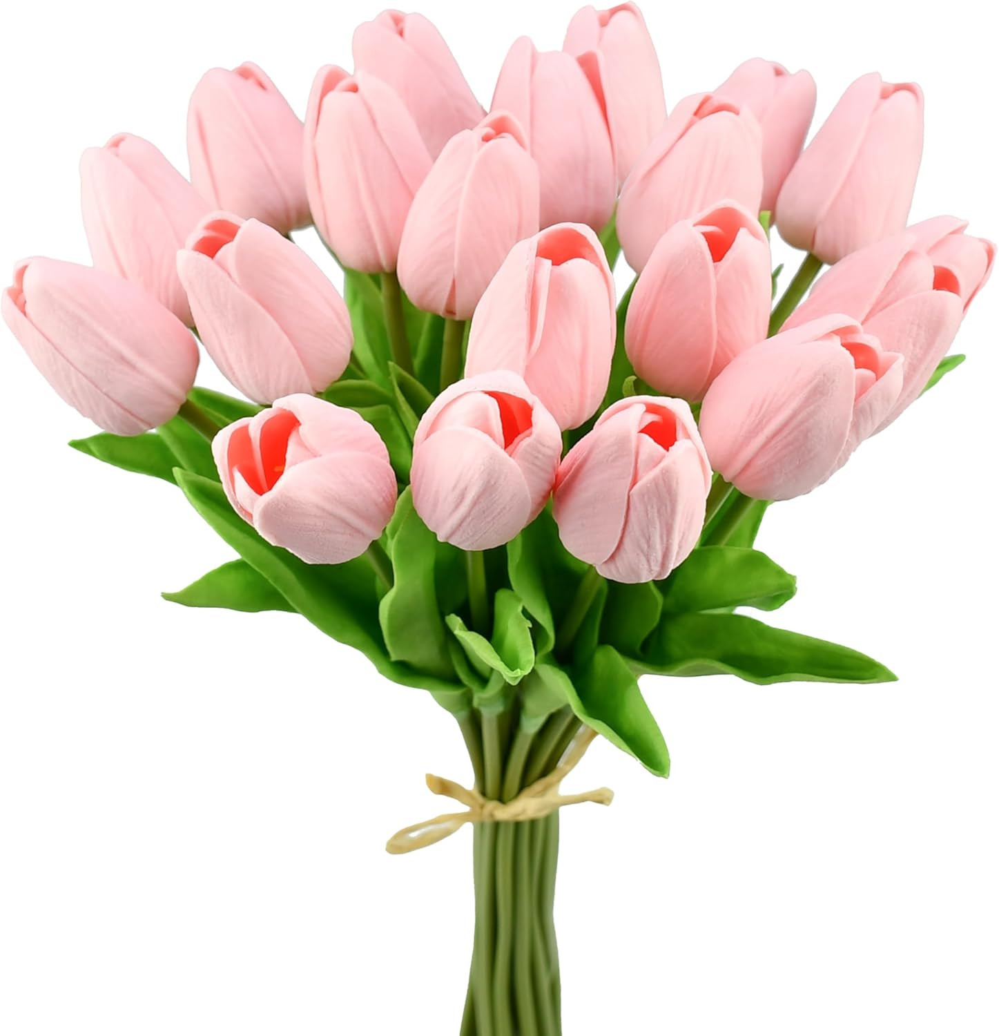 Mandy's Artificial Tulips 20 Stems Light Pink PU Faux Flowers for Valentine's Day and Easter Deco... | Amazon (US)