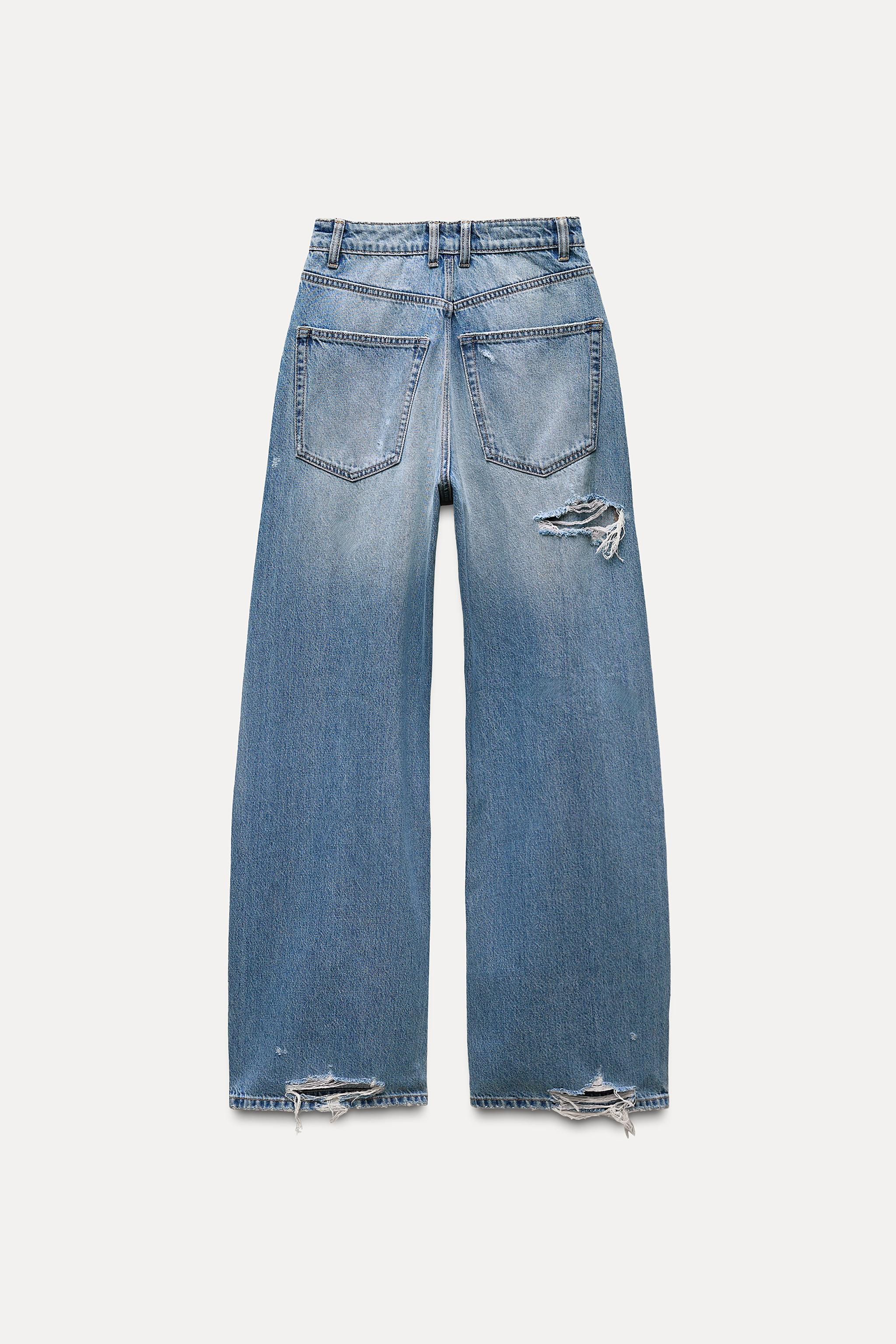 TRF MID-RISE BAGGY RIPPED JEANS | Zara US
