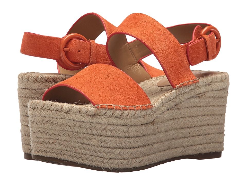 Marc Fisher LTD - Renni Espadrille Platform Wedge (Orange Suede) Women's Shoes | Zappos