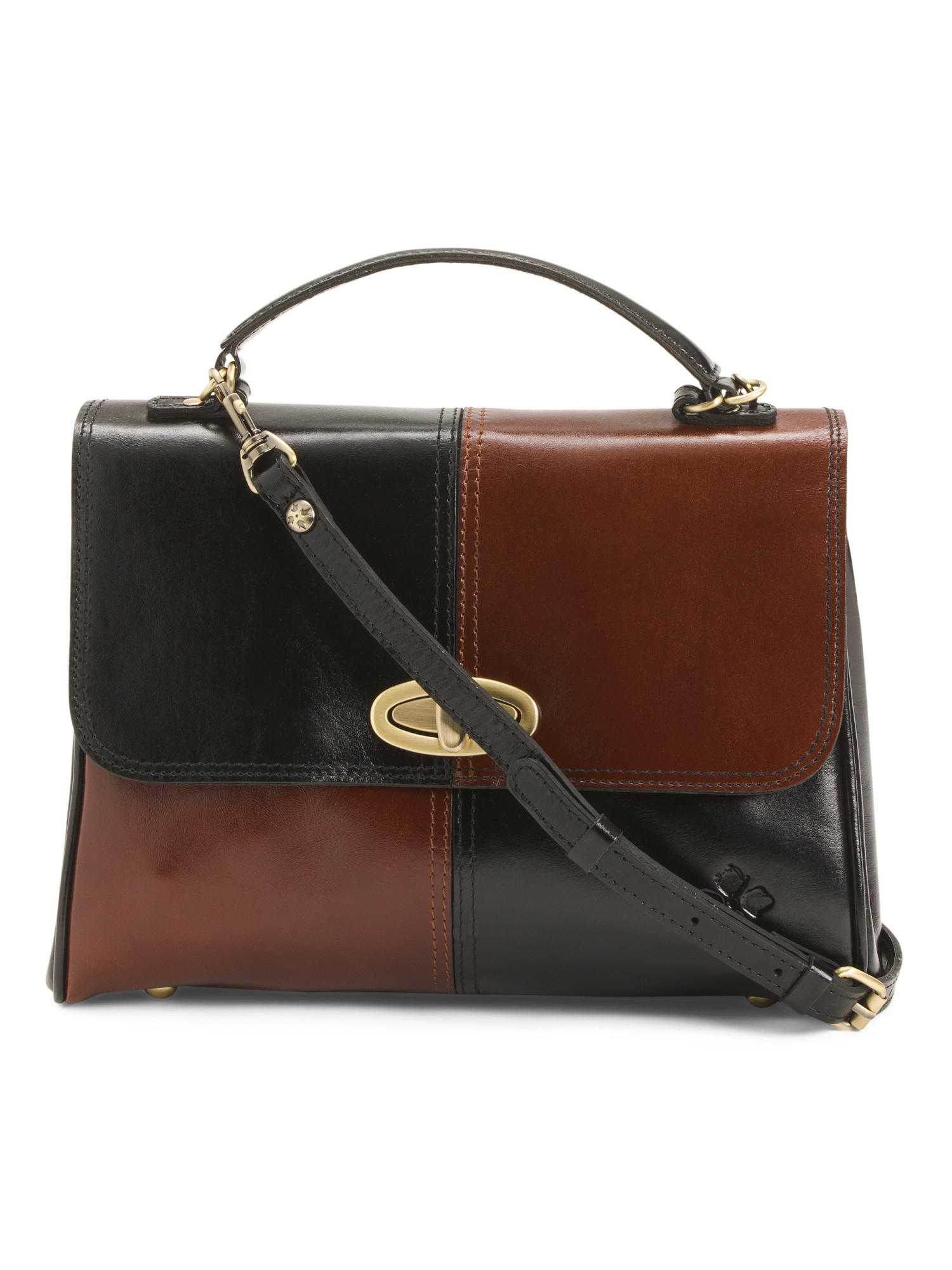 Yari Vintage Leather Color Block Satchel With Crossbody Strap | Handbags | Marshalls | Marshalls