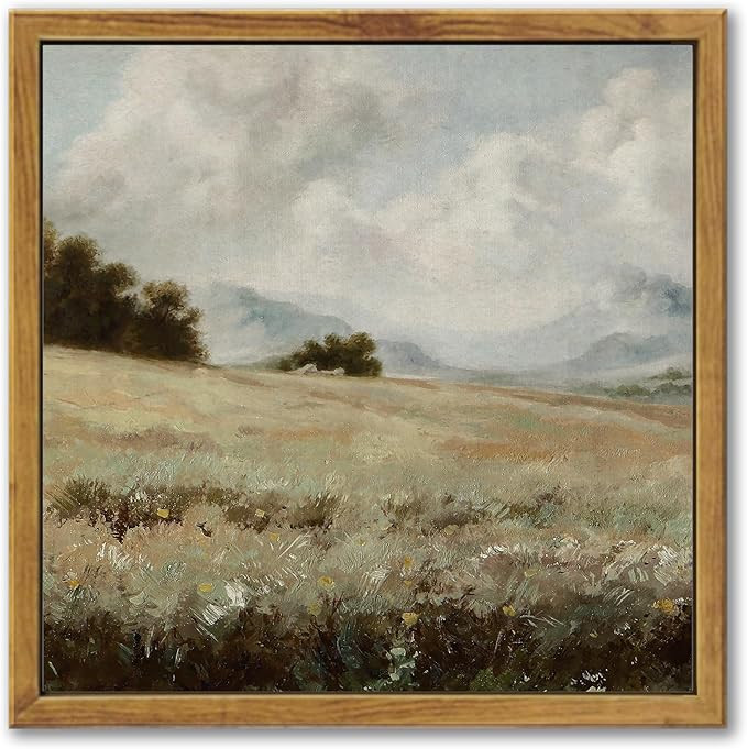 KUVIOKE Vintage Framed Landscape Canvas Wall Art Grassland Classic Wall Prints Modern Farmhouse K... | Amazon (US)