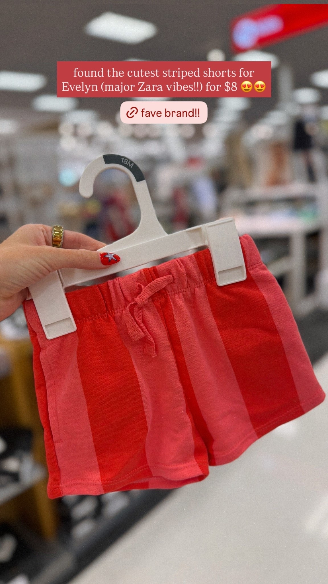 found the cutest striped shorts for Evelyn (major Zara vibes!!) for $8 😍😍 @target @shopmy