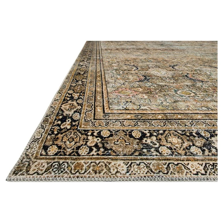Loloi II Layla Printed Oriental Distressed Olive / Charcoal 7'-6" x 9'-6" Area Rug | Walmart (US)