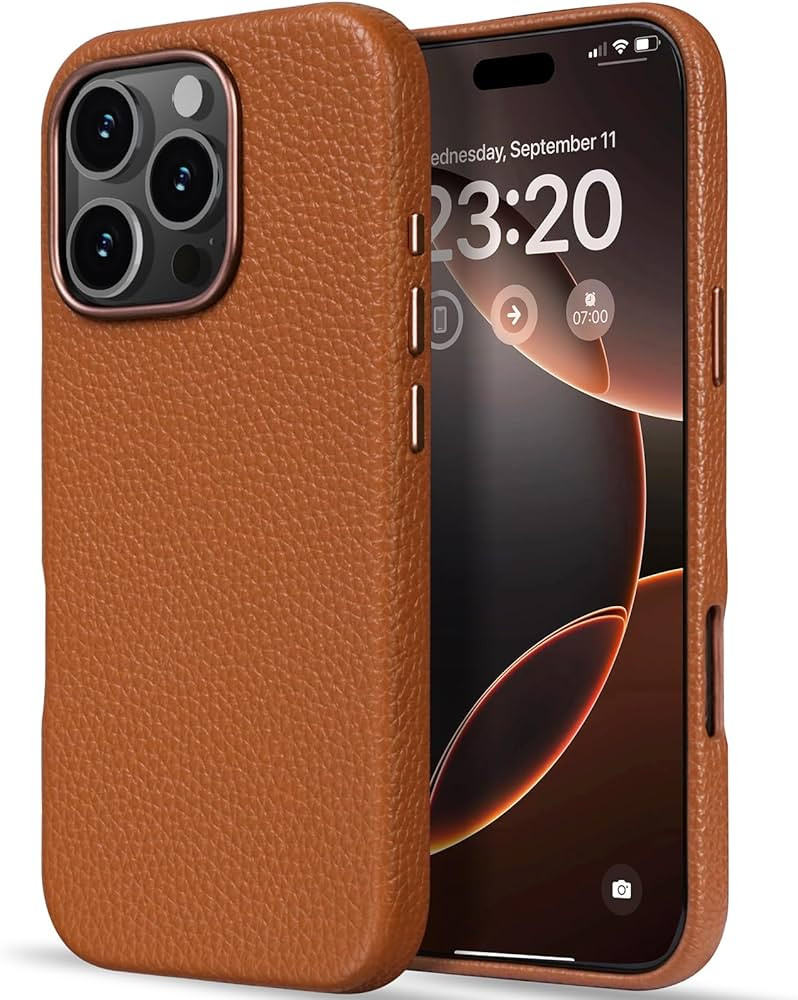 LOHASIC for iPhone 16 Pro Max Leather Case, Elegant Soft Lychee Leather Compatible with MagSafe M... | Amazon (US)