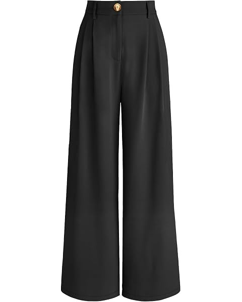 BTFBM Women Wide Leg Dress Pants 2025 High Waisted Button Pleated Business Casual Trousers Office... | Amazon (US)