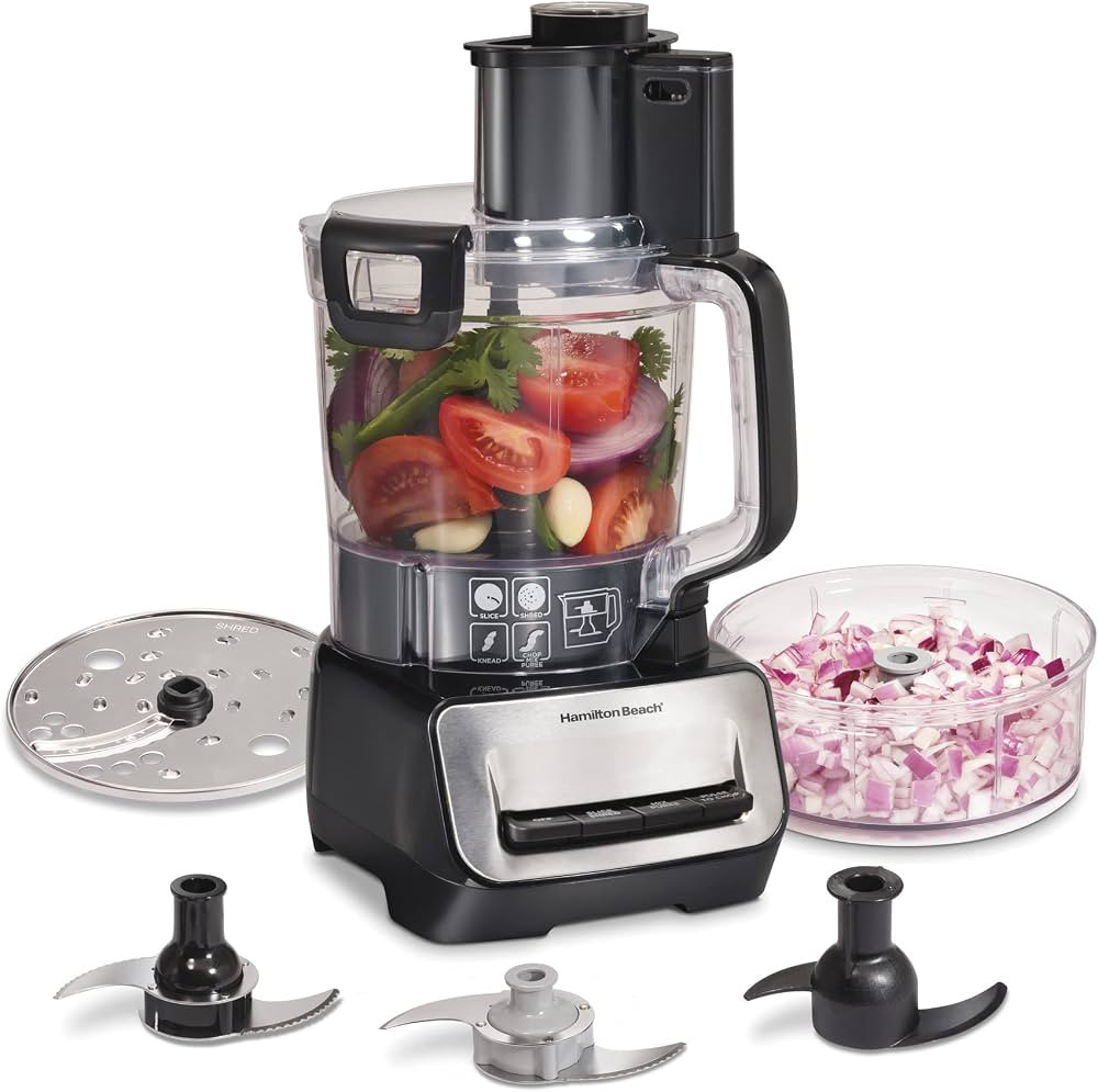 Hamilton Beach Stack & Snap Food Processor and Vegetable Chopper, BPA Free, Stainless Steel Blade... | Amazon (US)