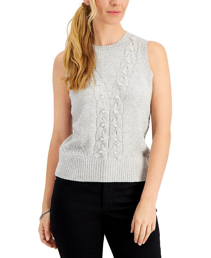 Charter Club Beaded Cable-Knit Tank, Created for Macy's & Reviews - Sweaters - Women - Macy's | Macys (US)