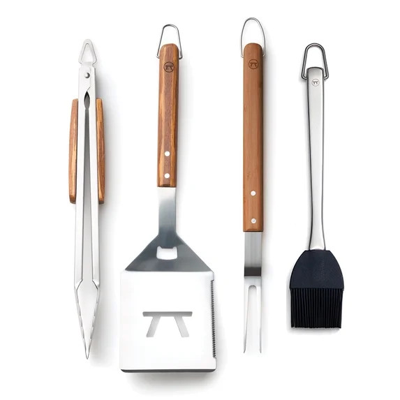 Outset Grande Stainless Steel Grill Tool Set, Verde Collection, Large Spatula, Tongs, Grill Fork,... | Walmart (US)