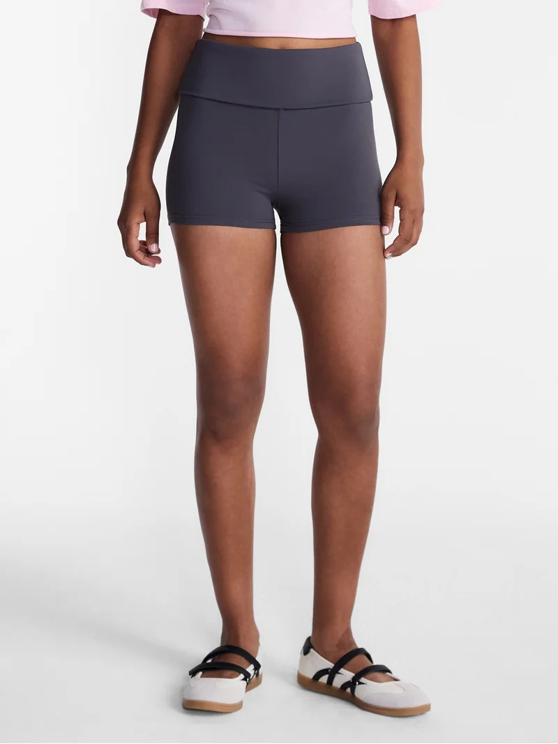 No Boundaries Foldover Shorts, 2.25" Inseam, Women's XXS-XXL | Walmart (US)