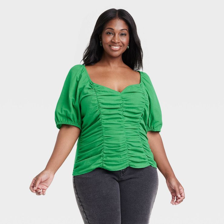 Women's Puff Short Sleeve Blouse - Ava & Viv™ | Target