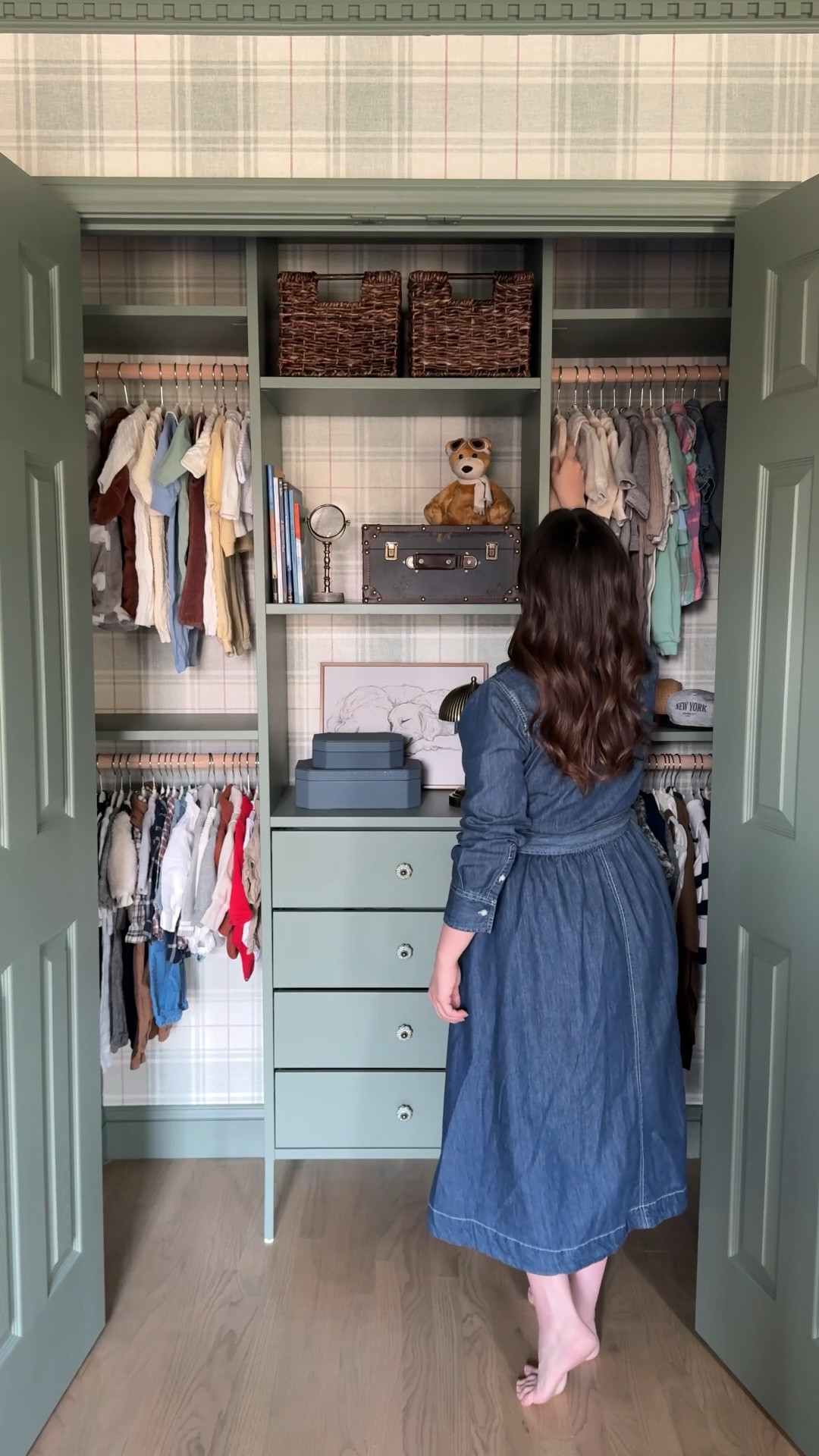 Nursery Closet Makeover! Exact closet system is IKEA AURDAL. Linked a very similar system, wallpaper, decor and organizing must haves





#LTKHome