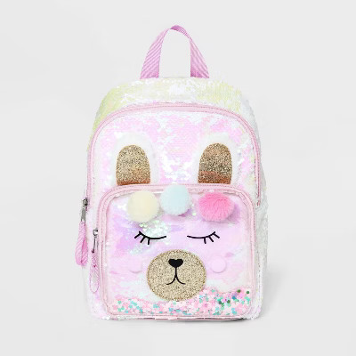 Girls' 10.5" Sequin Llama Backpack - Cat & Jack™ Pink: Elementary School, Acrylic Shell, Zip Cl... | Target