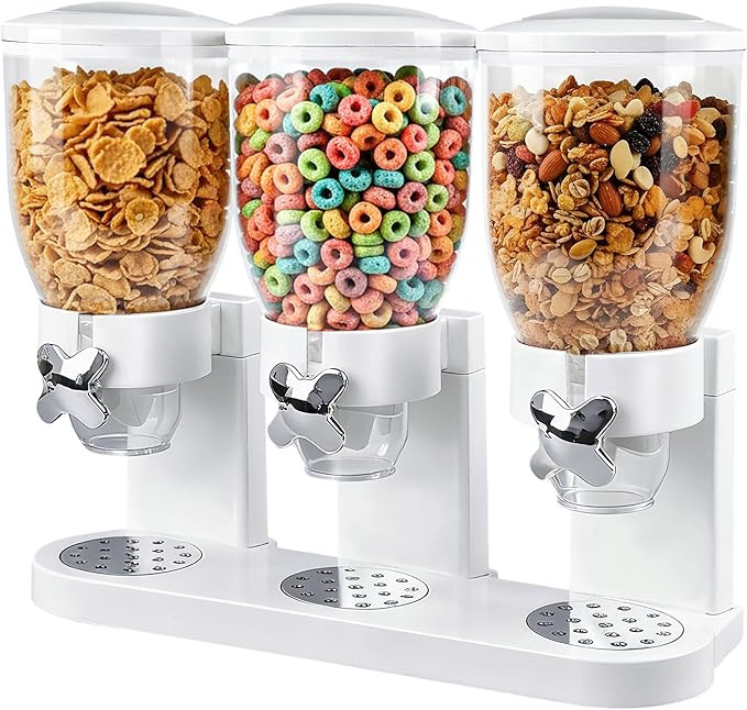 Triple Cereal Dispenser Countertop 2L, Airtight Cereal Containers Storage, Large Capacity Total 6... | Amazon (US)