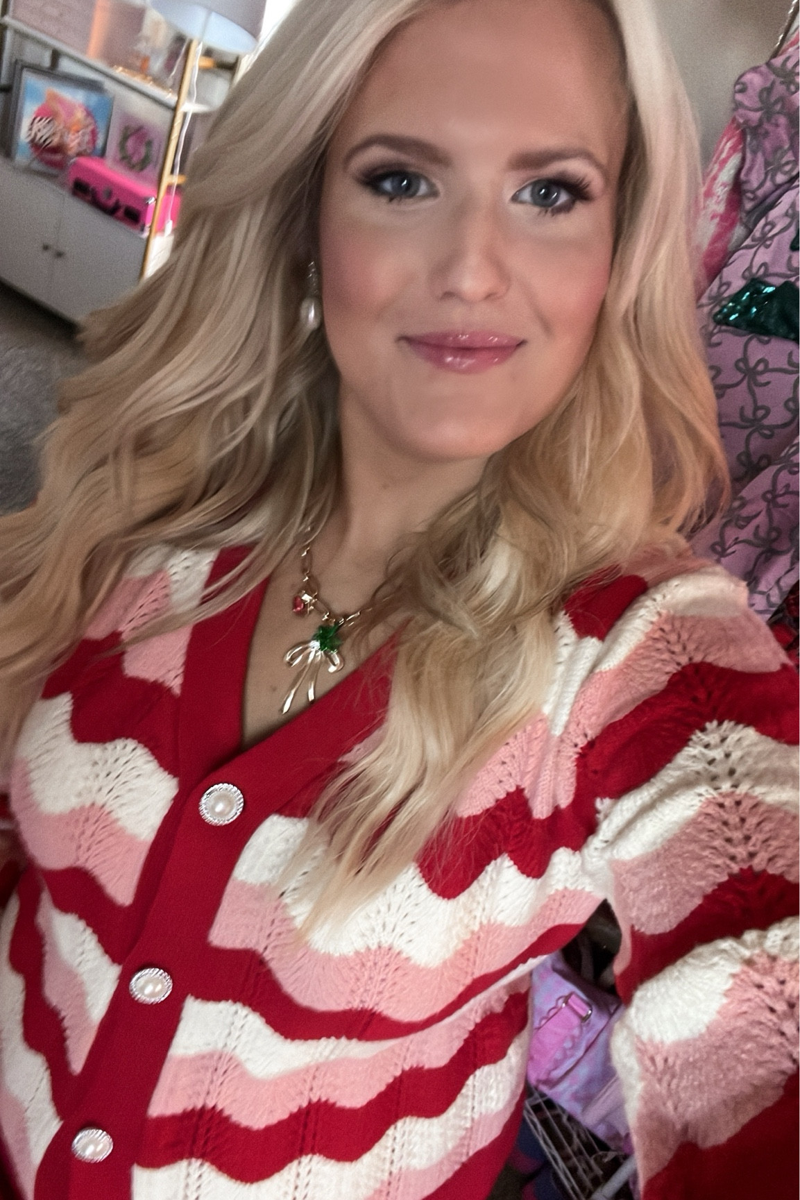 Sweater on sale 
Pink and red sweater cardigan 
Color block cardigan sweater 
Purposeinthepink for a discount 
Gifts for her
Bow necklace 
Valentine’s Day outfit 
Valentine’s Day sweater

#LTKHoliday #LTKSaleAlert #LTKFindsUnder50