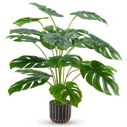 Fake Plants Tall 28'' Artificial Monstera Faux Plants Indoor For Living Room Home House Decor | SHEIN