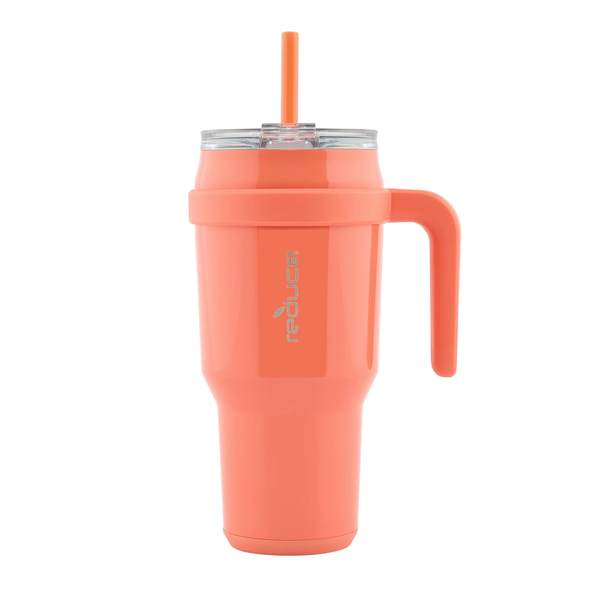 Reduce Vacuum Insulated Stainless Steel Cold1 Mug with Lid, Straw, & Handle: Grapefruit, 40 oz | Walmart (US)