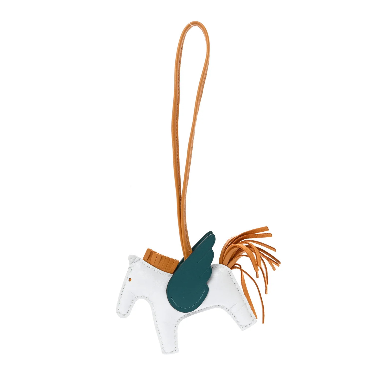 HERMES Milo Lambskin Grigri Rodeo Pegase Horse Bag Charm PM Bleu Brume Sesame Vert Bosphore | FAS... | FASHIONPHILE (US)
