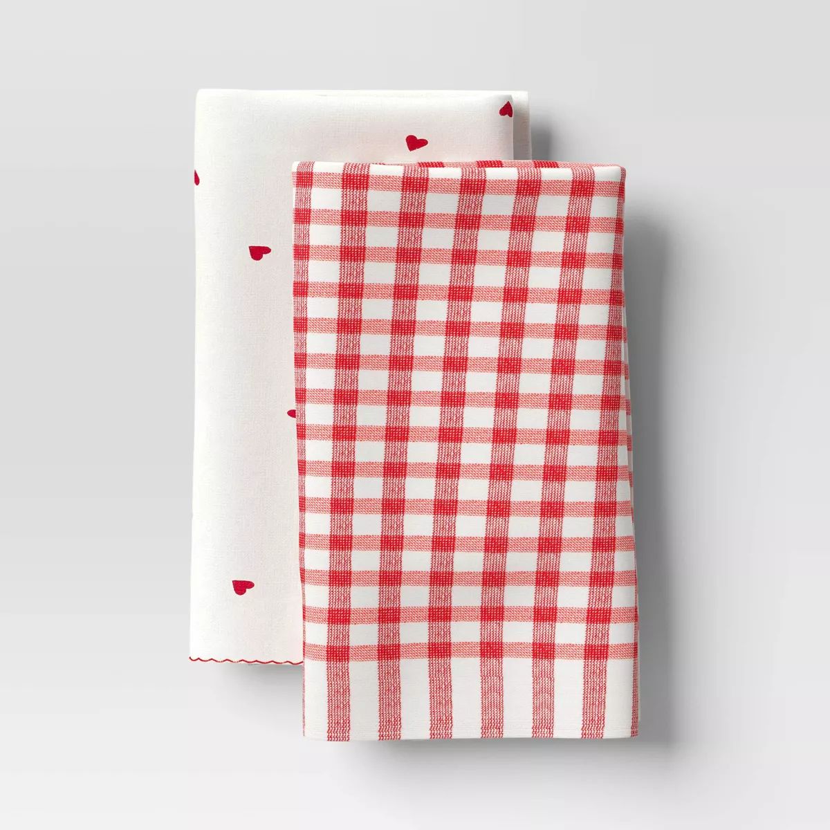 2pk Valentine's Day Small Heart Kitchen Towels - Threshold™ | Target