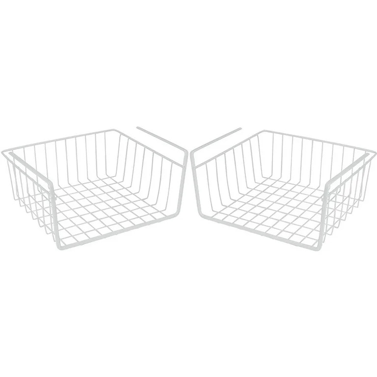 Modern Home Cabinet Wire Hanging Basket Shelves - Space Saving Under Shelf Storage Organizer (Set... | Walmart (US)