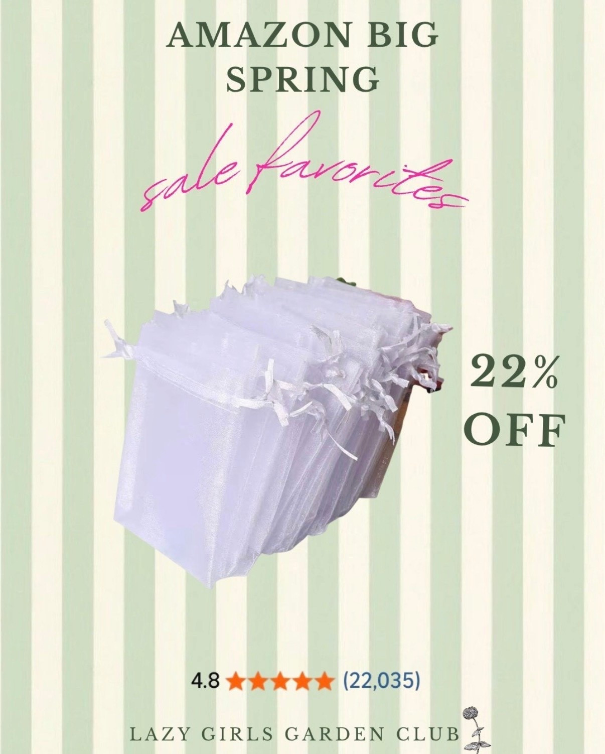 Organza bags on sale for saving seeds and earmarking your favorite blooms to harvest 🌸

#LTKSaleAlert #LTKHome #LTKSeasonal
