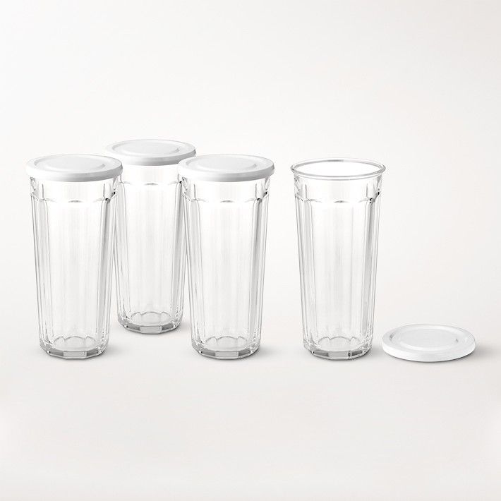 Working Glasses with Lids, Set of 4, 24 oz. | Williams-Sonoma