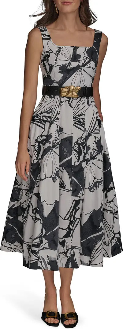 Donna Karan New York Sleeveless Fit-and-Flare Maxi Dress | Nordstrom | Nordstrom