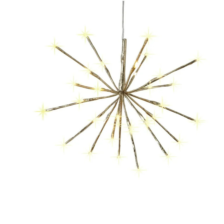 Indoor/Outdoor LED Mini Starburst Christmas Decoration with 32 LED Lights, Warm White, by Holiday... | Walmart (US)