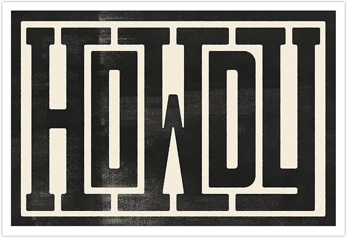 Vintage Funky Wall Art Howdy Poster Southwestern Country Ranch Wall Decor Black and White Canvas ... | Amazon (US)