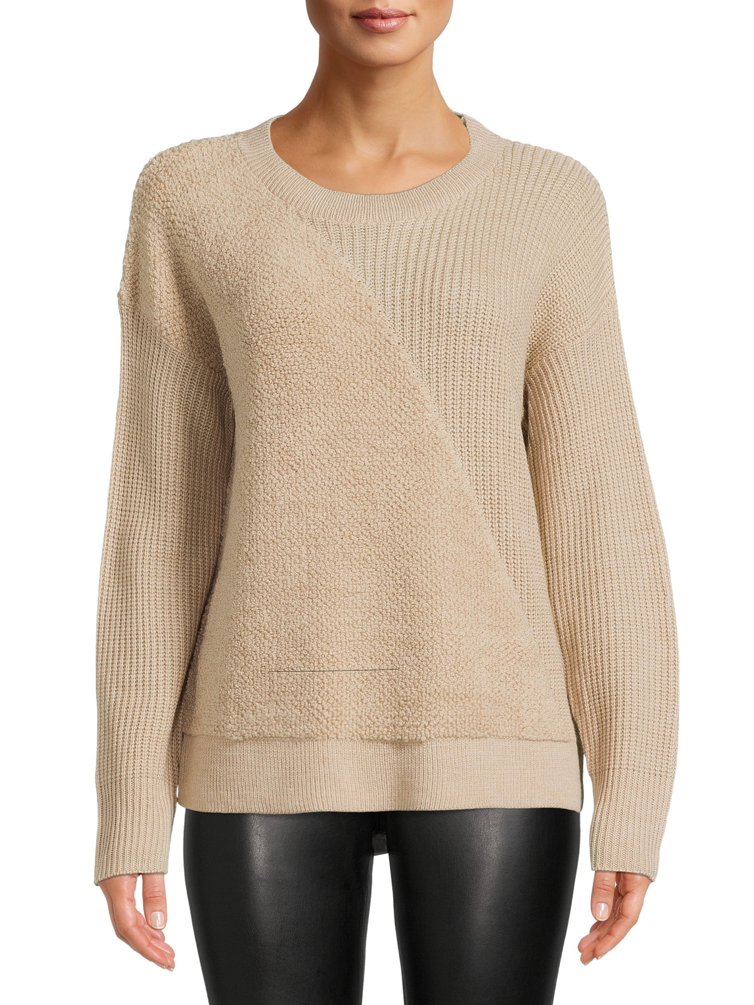 Time and Tru Women's Intarsia Teddy Sweater | Walmart (US)