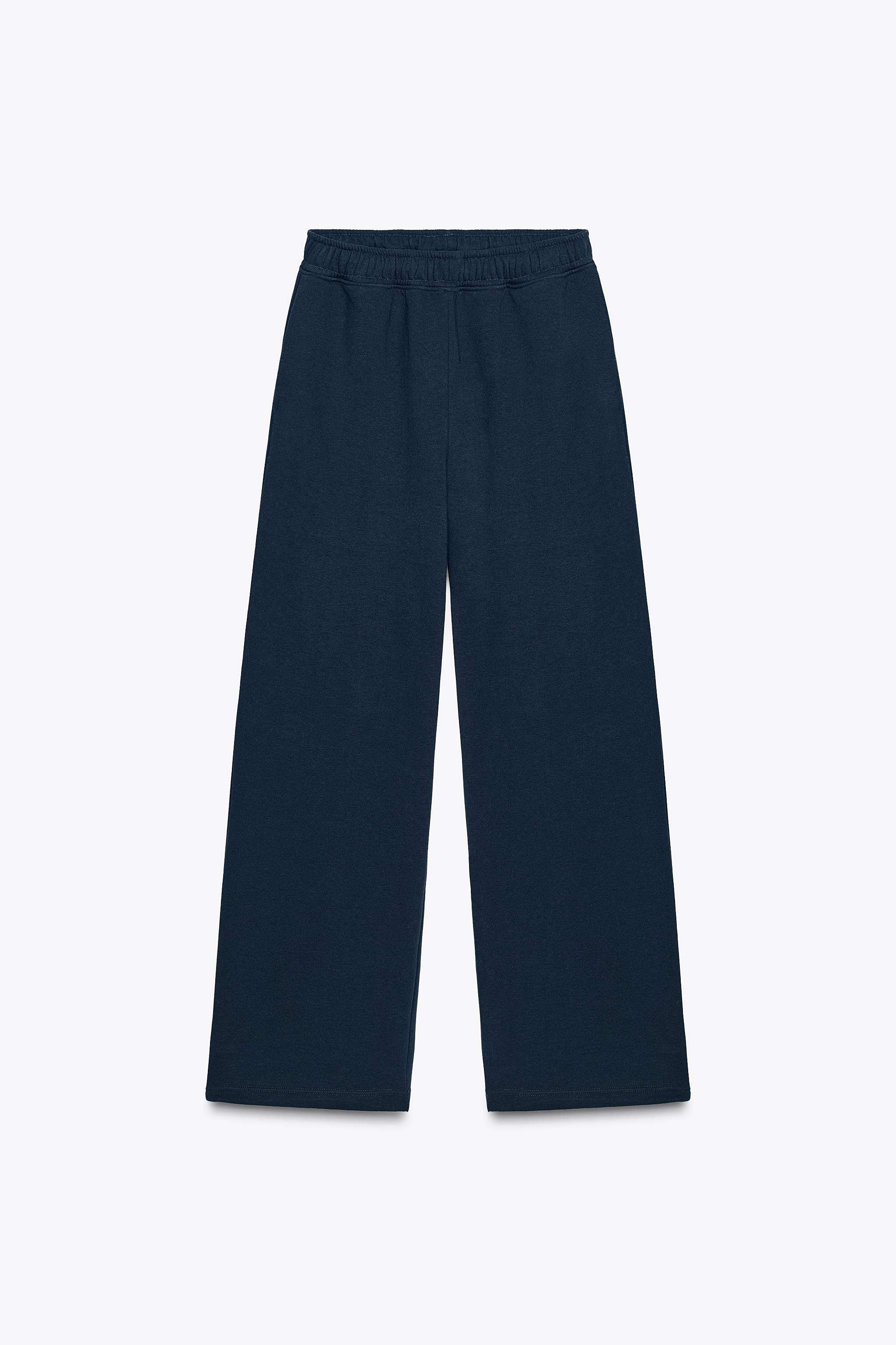 BASIC STRAIGHT-LEG PLUSH PANTS WITH ADJUSTABLE HEM | Zara US