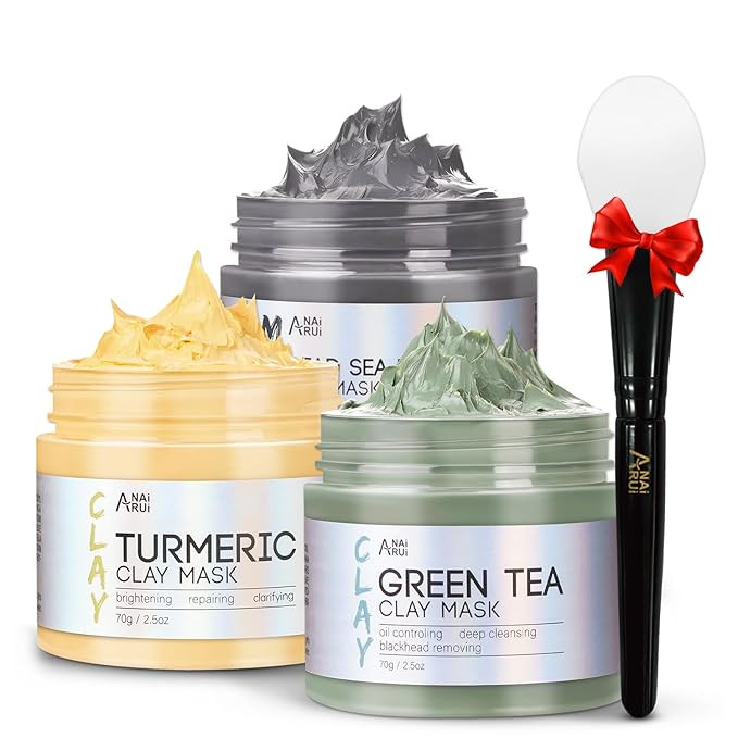 ANAI RUI Turmeric Clay Mask - Green Tea and Dead Sea Minerals, Spa Facial Mask Set for Pore Treat... | Amazon (US)