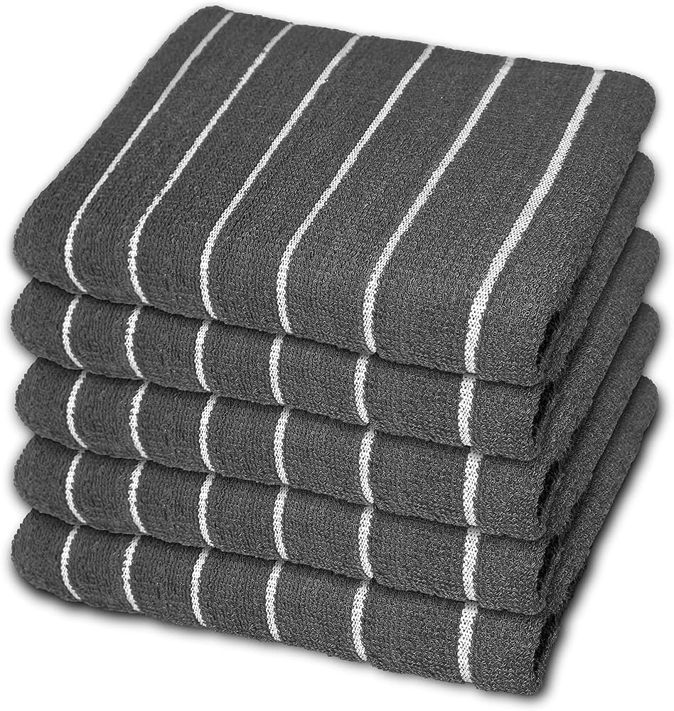SPINGTON Luxury Stripe Designed Heavy Duty Kitchen Tea Towels - Large Size 60 x 40 cm - 100% Cott... | Amazon (UK)